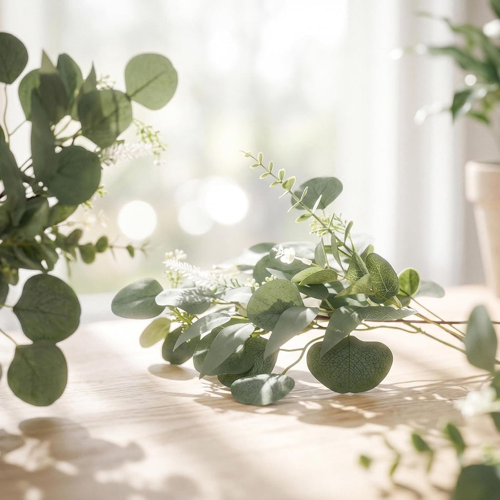 Artificial Eucalyptus Stems, Mixed Greenery Stems for Decor - Set of 135