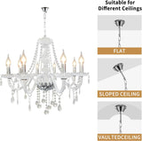 Contemporary Elegant 8 Lights Candle Crystal Chandeliers, Dining Room Light Fixture, LED Chandeliers Pendant Celing Lamp for Living Room, Bedroom, Gazebo 31.5 Inch X 47.2 Inch A110-B09CQ2H59D