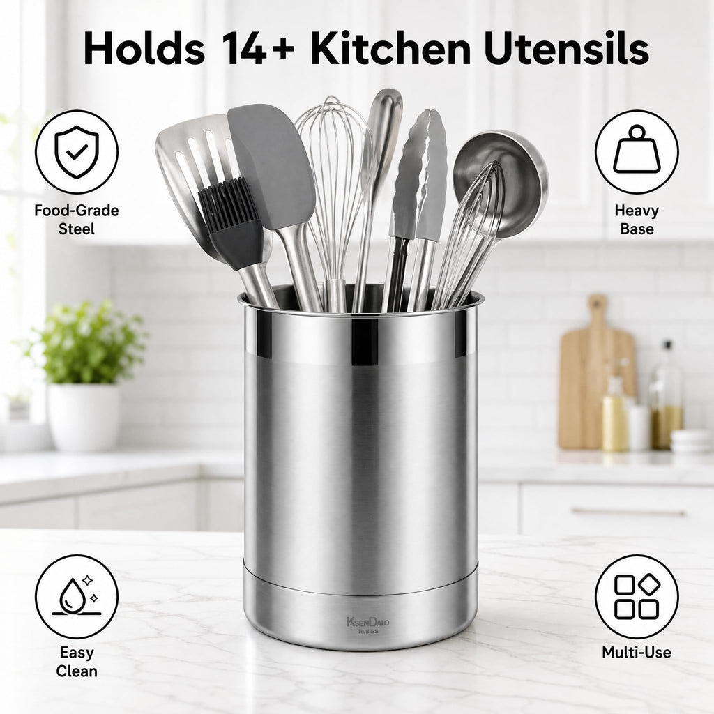 Utensil Holder, SUS304 Stainless Steel, 3 Pack