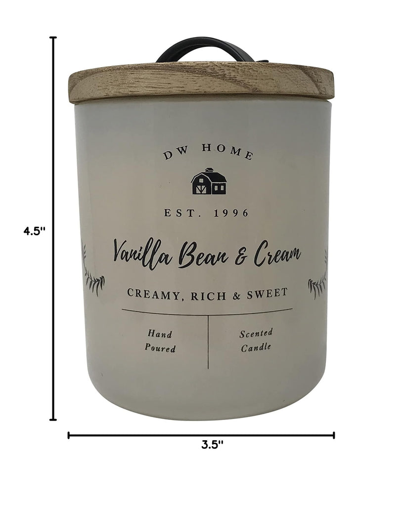 Farmhouse Series Hand Poured Richly Scented Single Wick Candle with Wood Lid, 9.3 oz (Vanilla Bean & Cream)