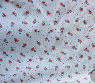 Polycotton Fabric Printed Small Flowers RED / 60" Wide/Sold by the Yard