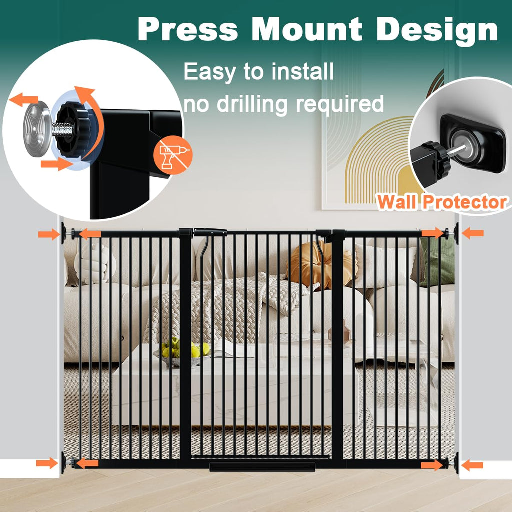 40.5" Extra Tall Baby Gate for Stairs 40.6"-54.7" Wide Dog Gate
