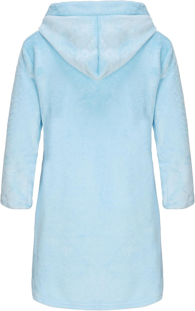 Boys Fleece Bathrobe Hooded Toddler Soft Fuzzy Robe for Kids