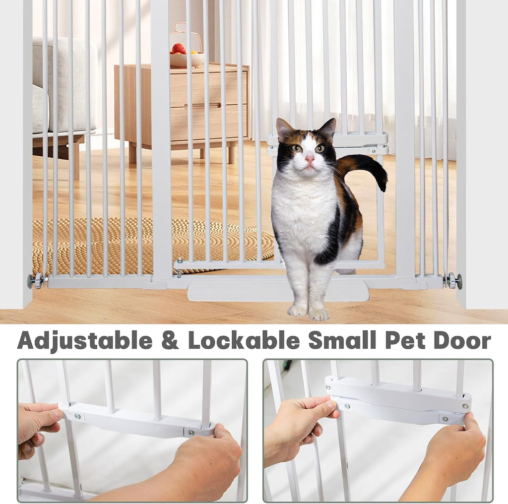 71 Inch Extra Tall Pet Gate with Small Cat Door
