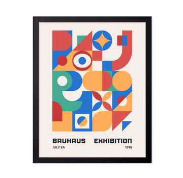 Vintage Bauhaus Poster - Retro Geometric Print - Mid Century Art - Gift for Him, Her, Men, Women - Colorful Abstract