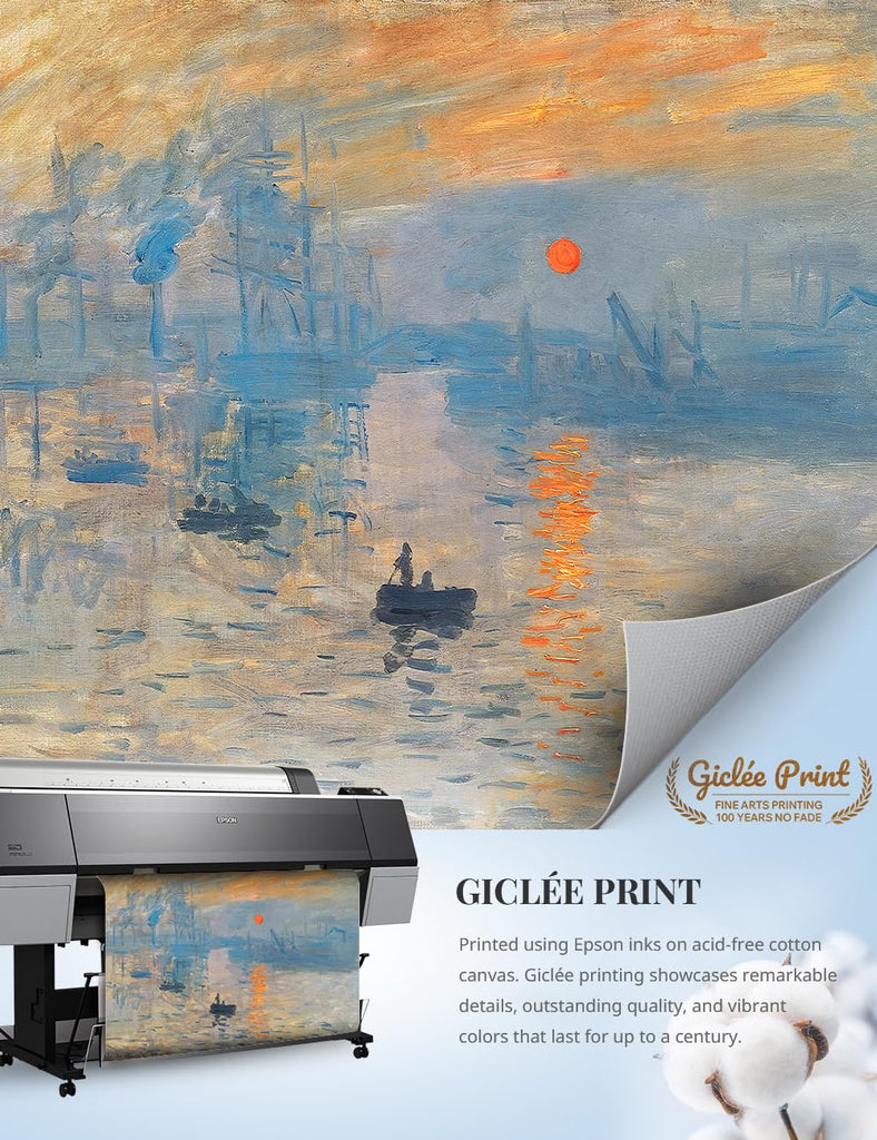 Claude Monet Wall Art, Impression Sunrise, 30x24 in