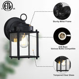 Outdoor Wall Sconce, Exterior Wall Lighting Fixtures with Clear Glass, Front Porch Lighting