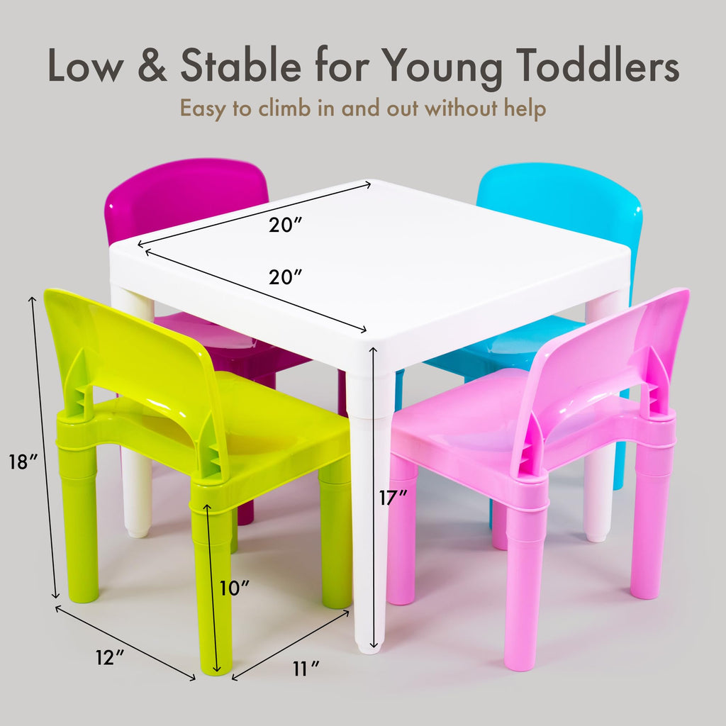 Toddler Table and Chair Set for Kids, Indoor Outdoor, Plastic