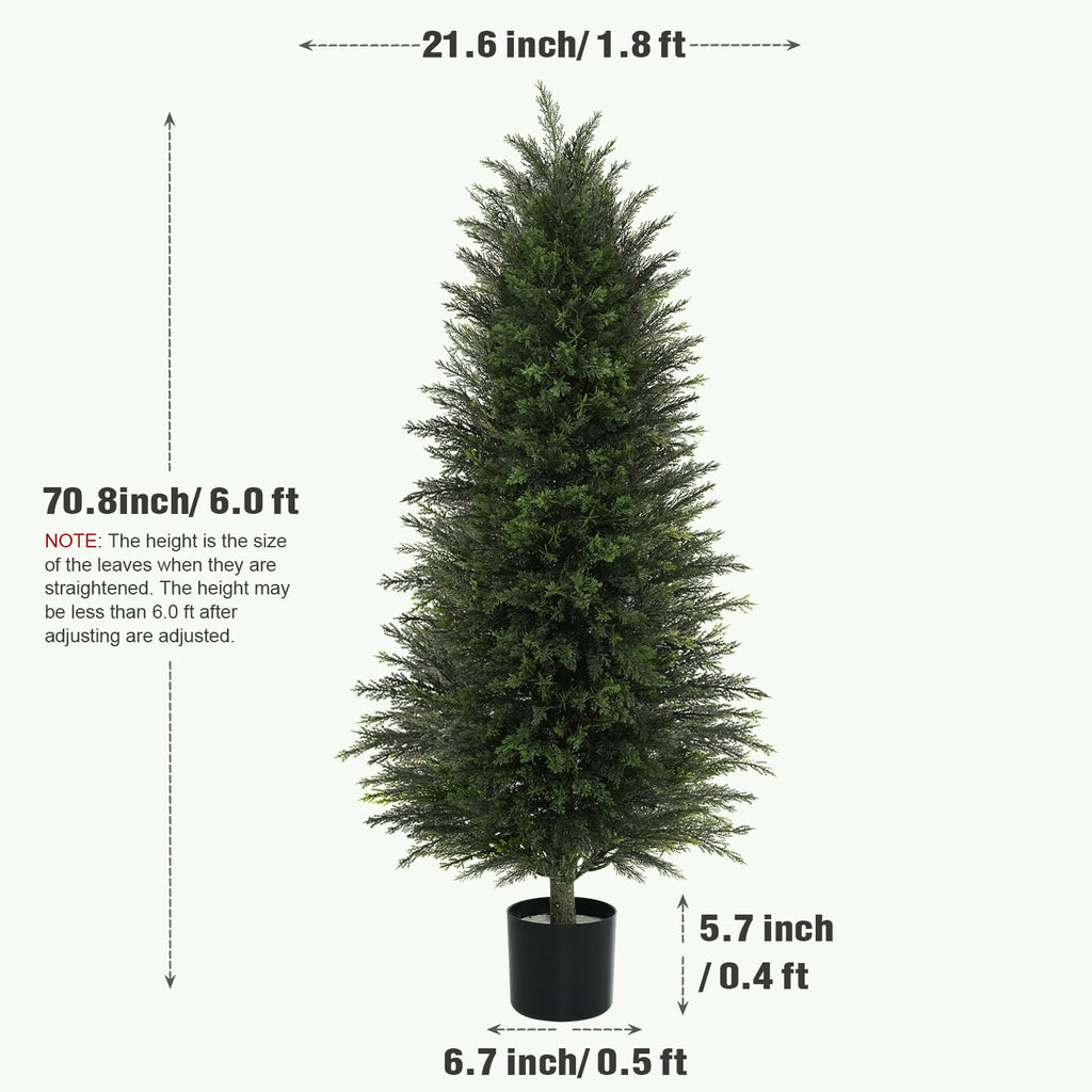 6FT Artificial Cedar Topiary Tree for Outdoor Front Porch