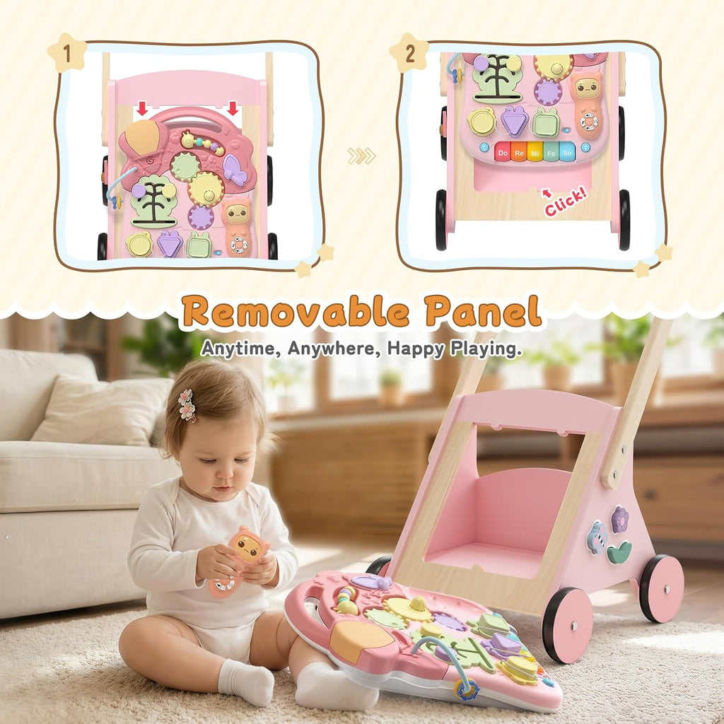 Wooden Baby Push Walker Toys for 1 Year Old Toddlers Montessori Gift