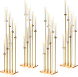 7 Arms Floor Candelabra 46.5'' Floor Candle Holdersr Decor Tall Metal Candlestick Set with Acrylic Lampshades