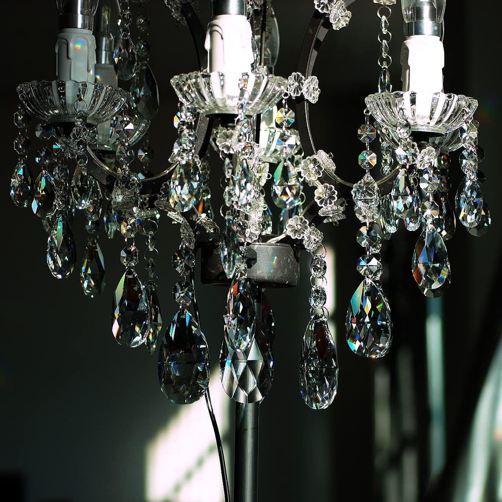20pcs 50mm Teardrop Chandelier Crystal, Clear Replacement Part - Hanging Pendants Connected Glass Octagon Beads for