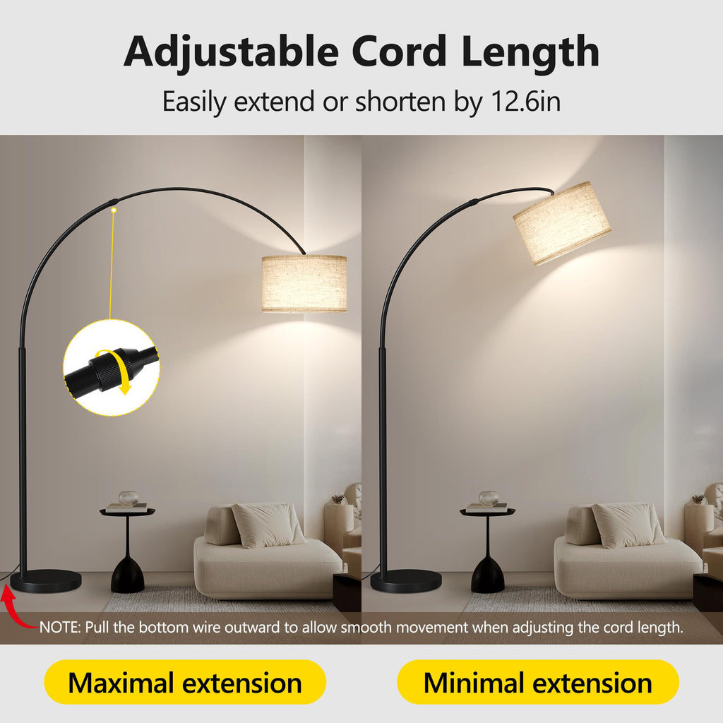 82" Tall Arc Floor Lamp, Large Standing Arched Lamp