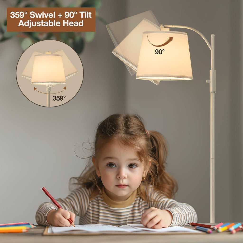 Smart Floor Lamp with Side Table, Alexa & Google Assistant
