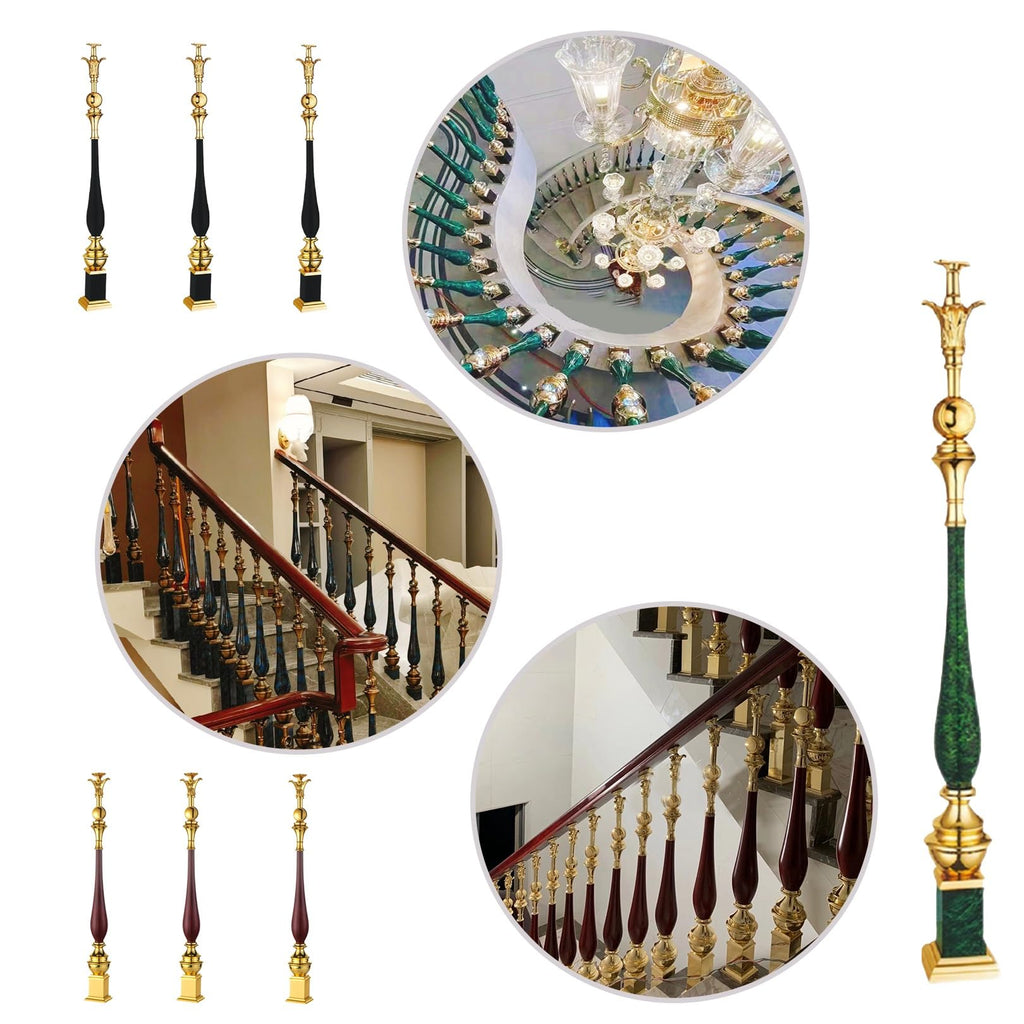 Balusters Spindle for Stairway, Metal Railing Column, Indoor Staircases Aluminum Alloy Post(Black, )