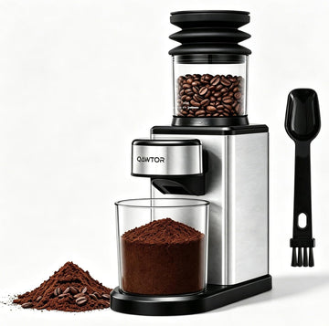 Electric Coffee Grinder, Conical Burr Coffee Grinder with 25 Settings & 60-Second Timer, Stainless Steel