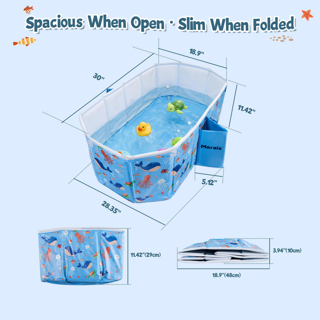 Collapsible Baby Bathtub, Portable Toddler Bath Tub for Shower