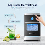 LunaArc Crescent Ice Maker Countertop, 16Pcs Ready in 12Mins, 1600Pcs/Day, Auto Deep Cleaning, Timer, Adjustable Ice