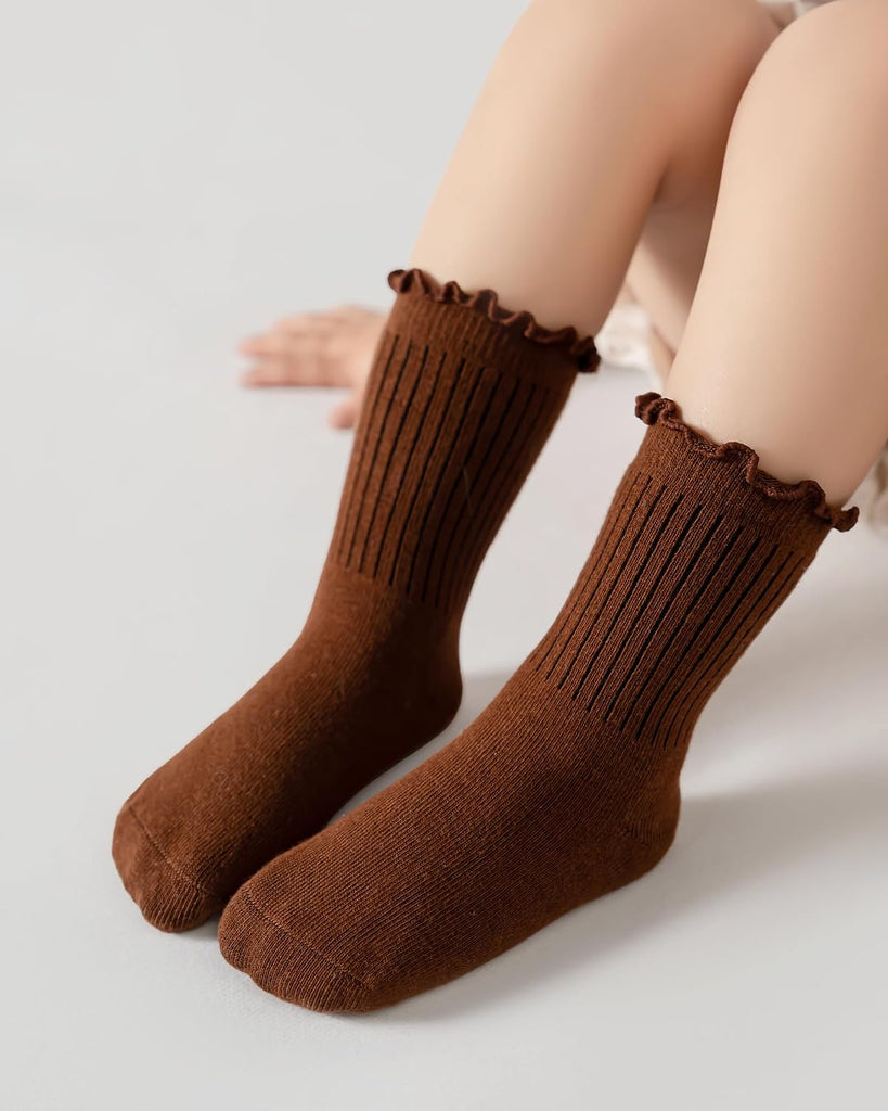 Toddler Ruffle Socks Cute Baby Gril Dress Socks Frilly Cotton Crew