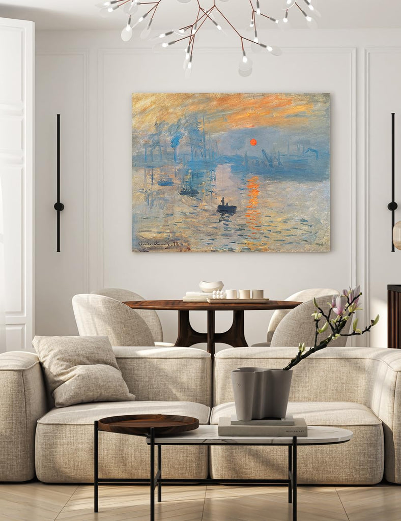 Claude Monet Canvas Wall Art, Impression Sunrise, 35x28