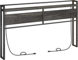 King Headboard, Headboard with 2 Outlets and 4 USB Ports, Adjustable Height, Storage Rack, Sturdy and Stable