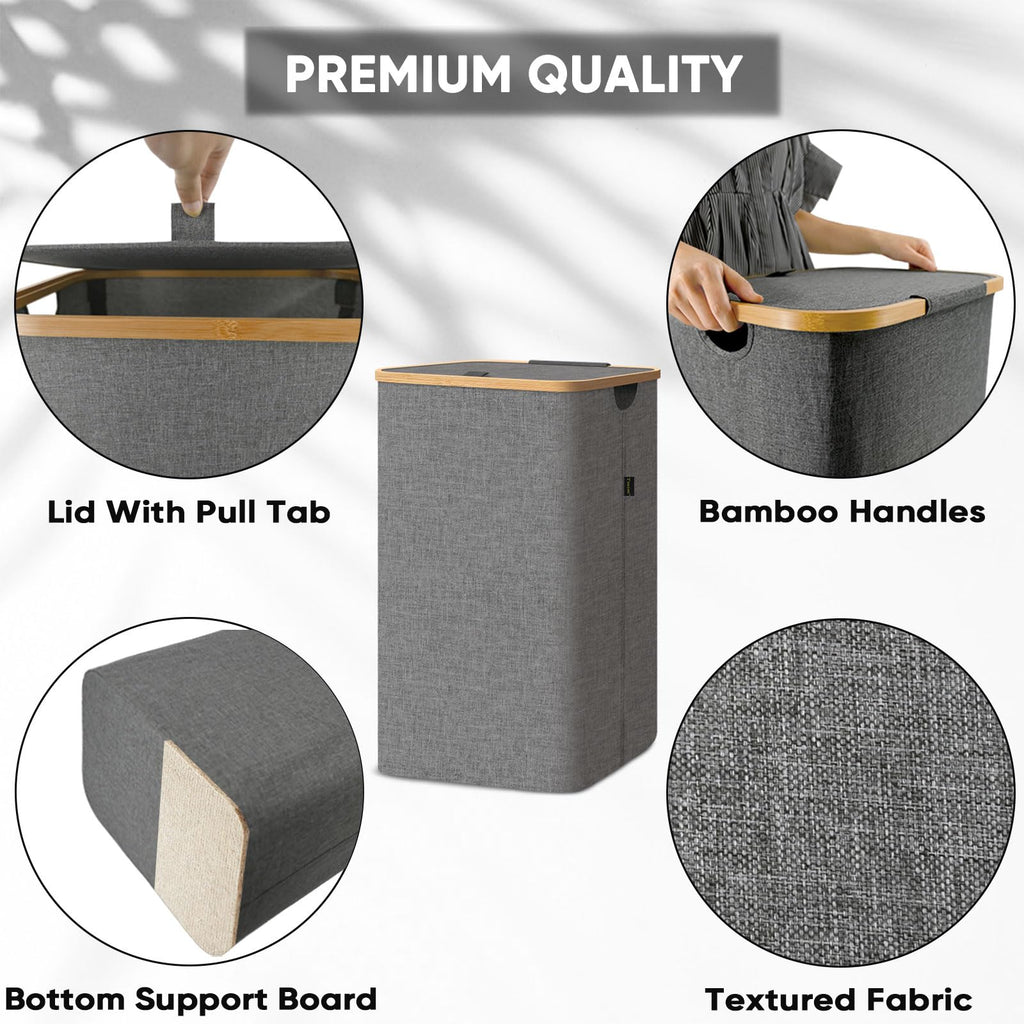 100L Laundry Hamper with Lid, Large Laundry Basket Bin