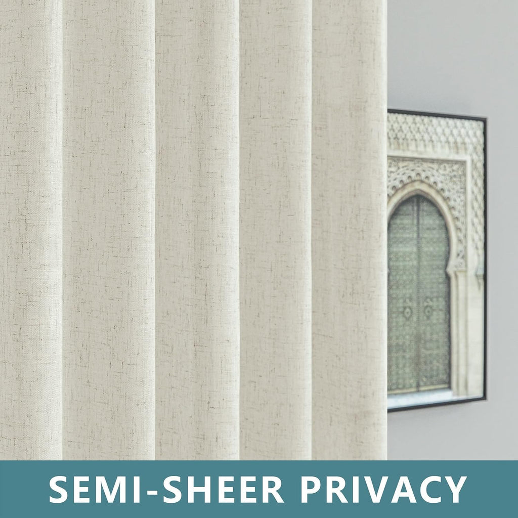 78 Inch Sheer Linen Curtains, Door Curtain for Doorways, Privacy Boho Closet Drapes for Open Closet Accordion Door