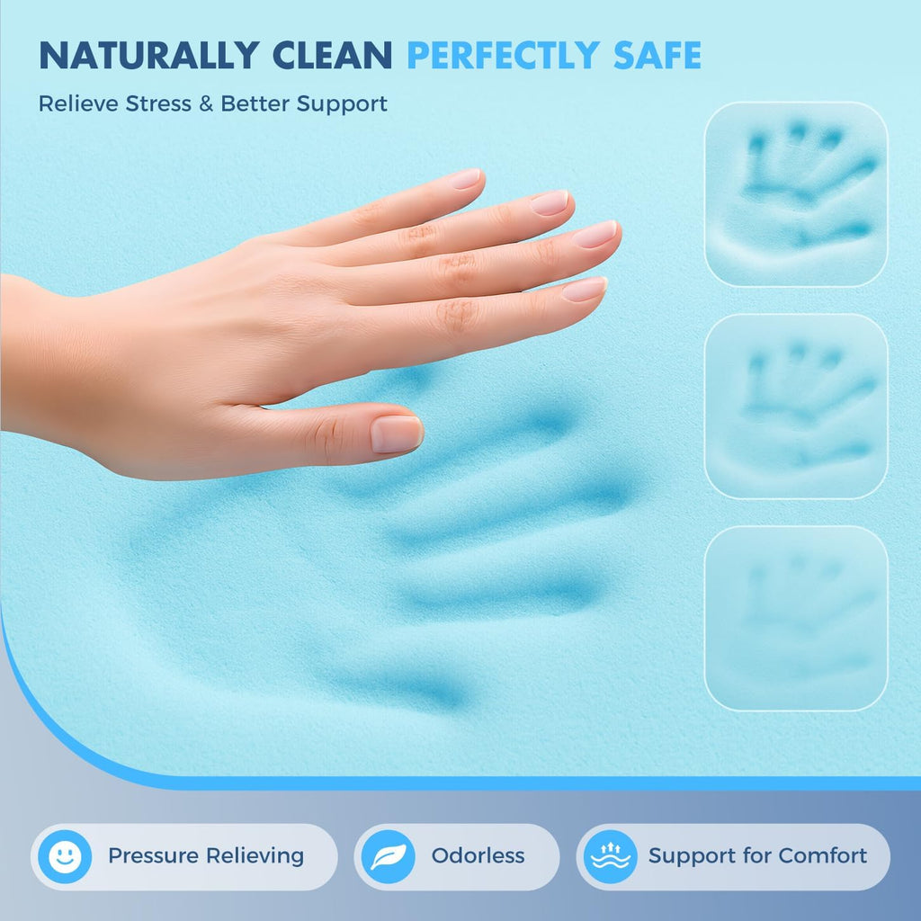 Dual Layer Memory Foam Mattress Topper, Full Mattress Pad, 4 Inch | 2" Cooling Gel Memory Foam + 2" Plush Pillow Top