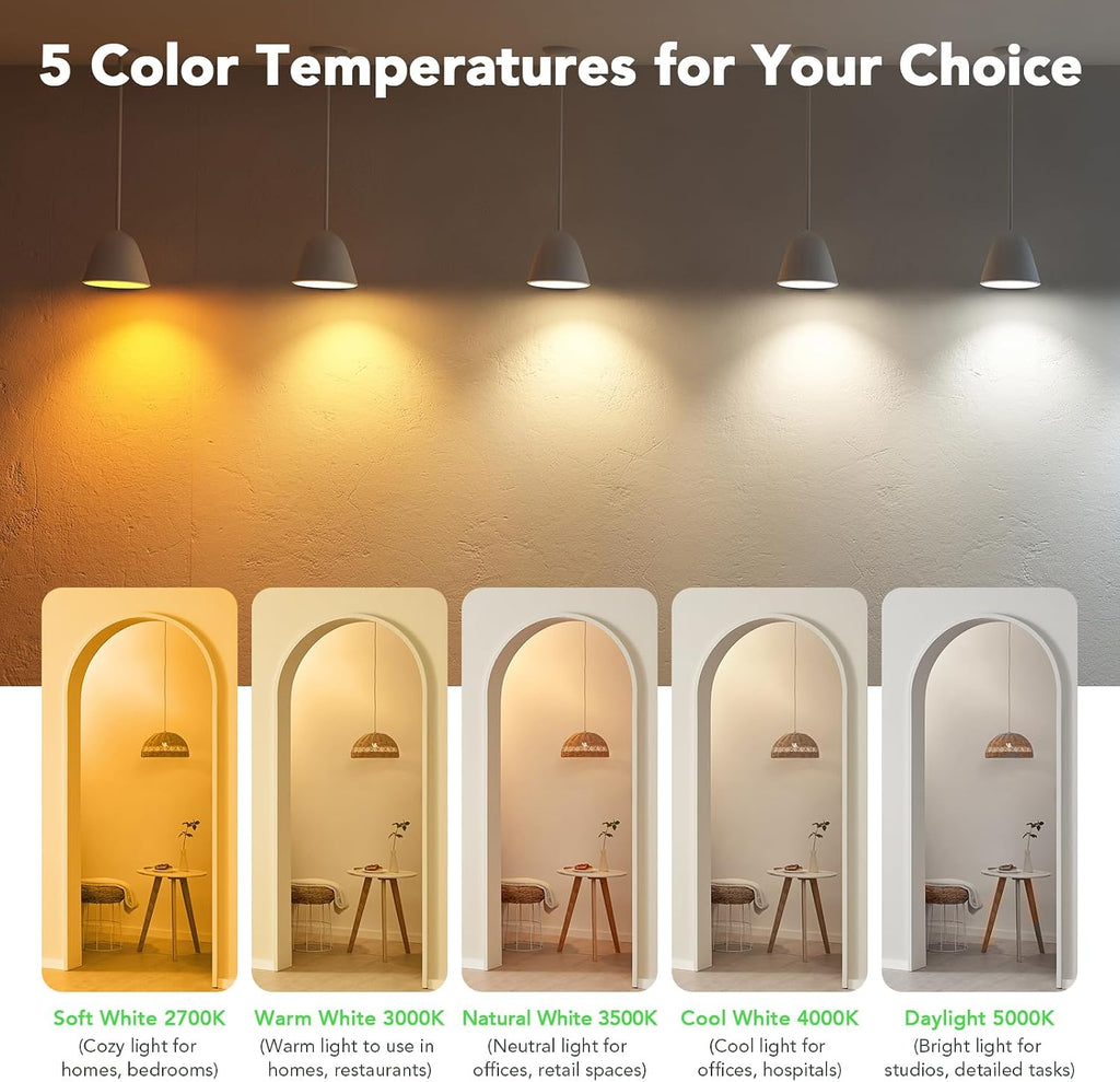 A19 LED Light Bulbs, 40 Watt Equivalent LED Bulbs, Soft White 2700K, 550 Lumens, E26 Standard Base, Non-Dimmable, 5W