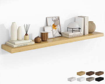 72Inch Floating Shelves for Wall 1Pack, Oak, 8" Deep