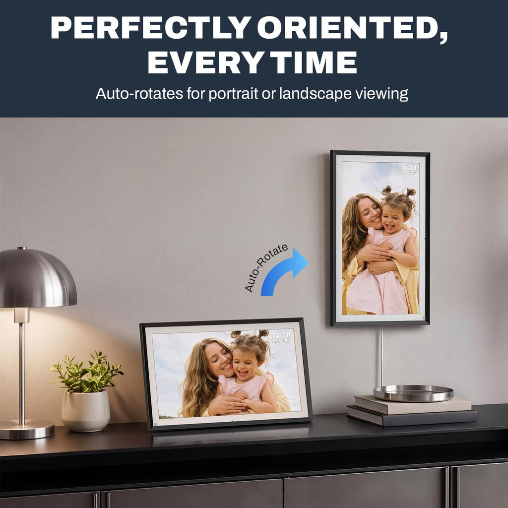 15.6" Digital Picture Frame, Touchscreen Large Display, 32GB
