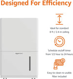 35-Pint Large Dehumidifier for Home, Humidity Control, Auto-Defrost, Timer, Overflow Protection