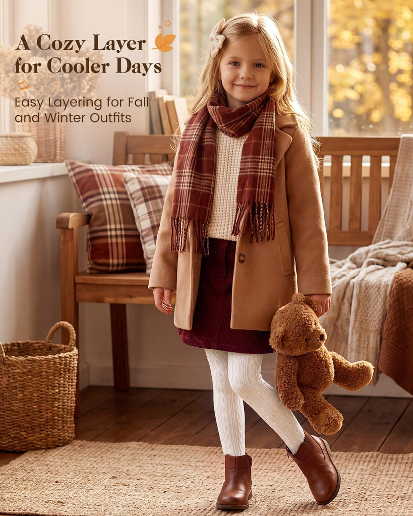 3 Pack Girls Cable Knit Cotton Warm Tights for Kids