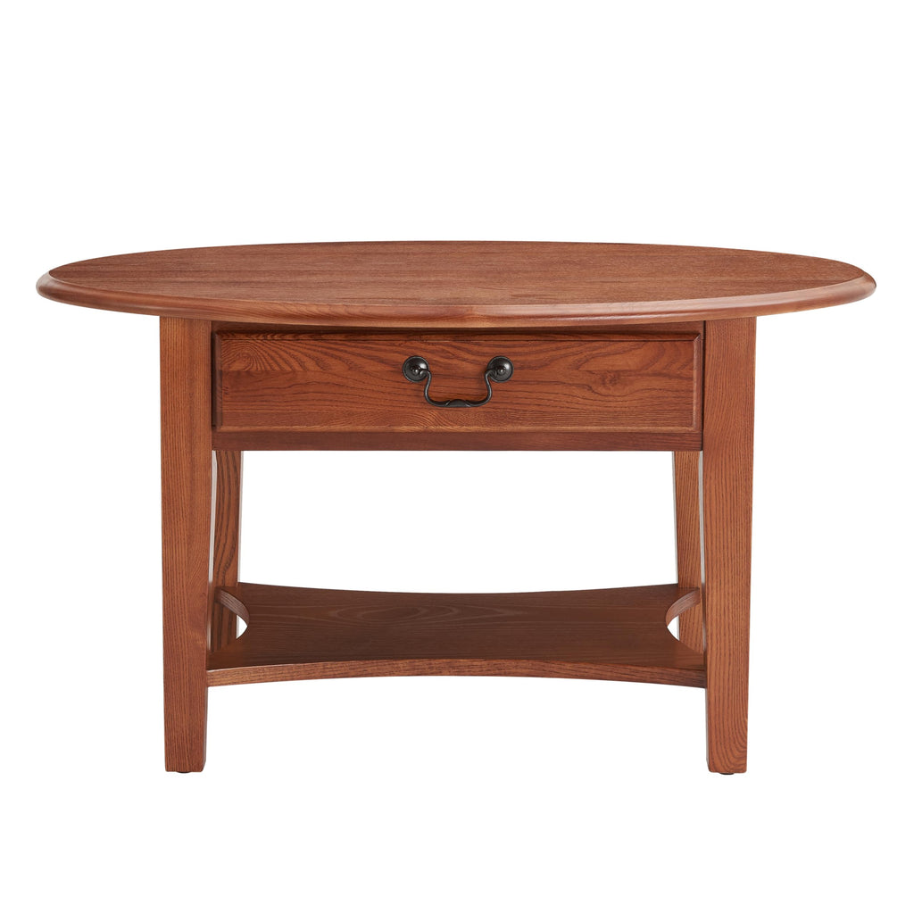 Haven Ridge Oval Coffee Table, 35", Medium Oak