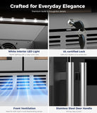 Wine Fridge Beverage Refrigerator - 24 Inch Wine Cooler Refrigerator, 34 Bottles