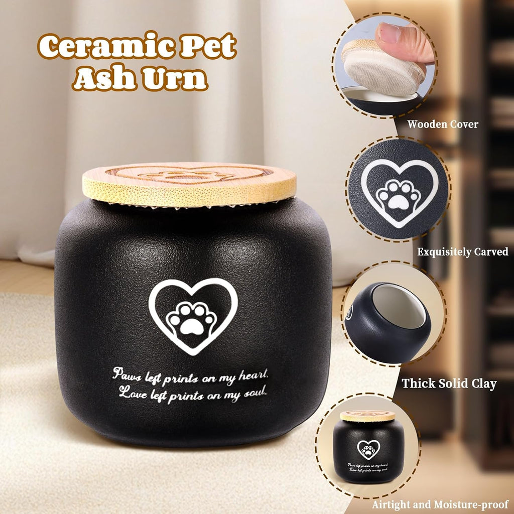 Ceramic Pet Ash Urn for Small/Medium Cats & Dogs, Funeral Cremation Urn, Memorial Keepsake Decorative Urns