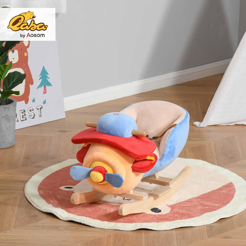 Kids Rocking Horse Baby Ride-on Plane Toy Seat Belt for 18 Month +