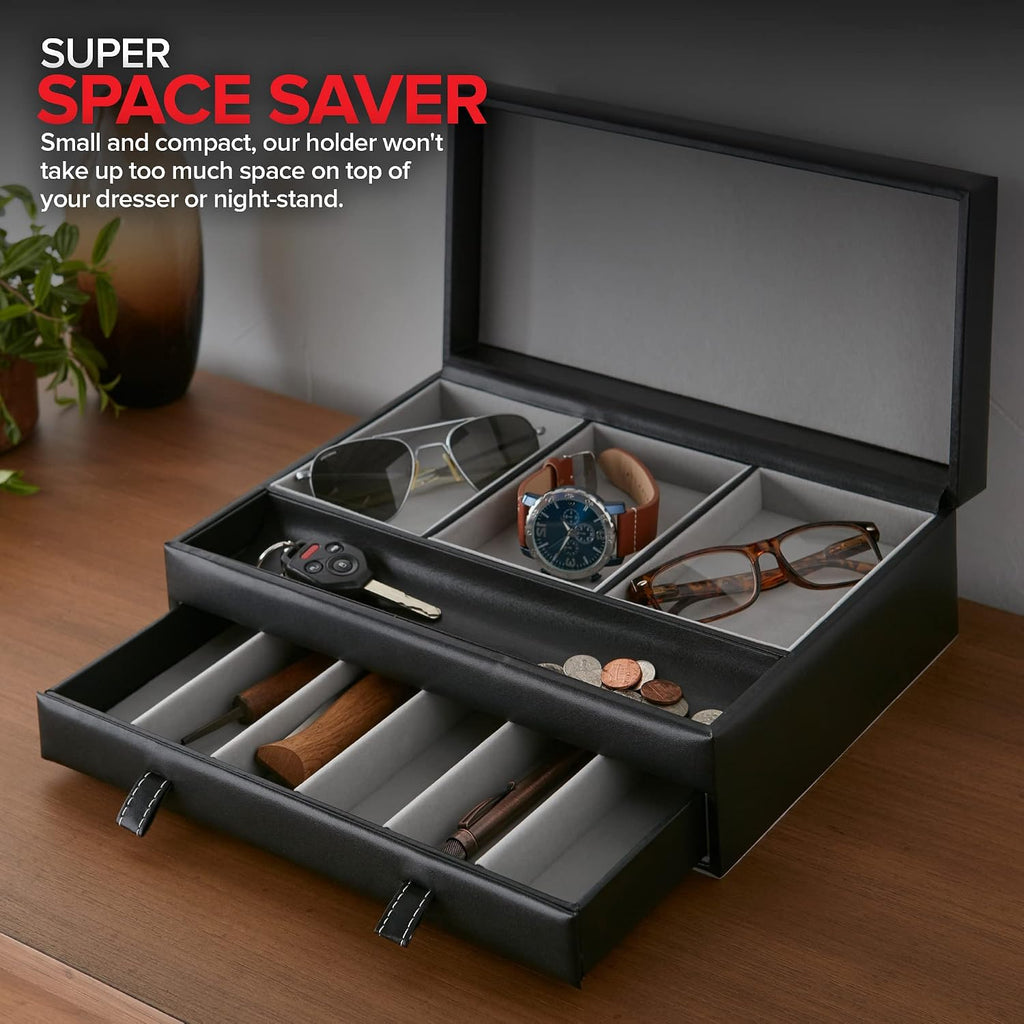 Mens Valet Tray, Men's Jewelry Box, Night Stand Organizers and Storage, Bedside Table Organizer, Watch Box