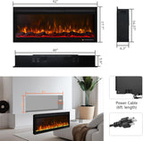 42 Inch Smart Wall Mount & in Wall Recessed Electric Fireplace Insert,App Control