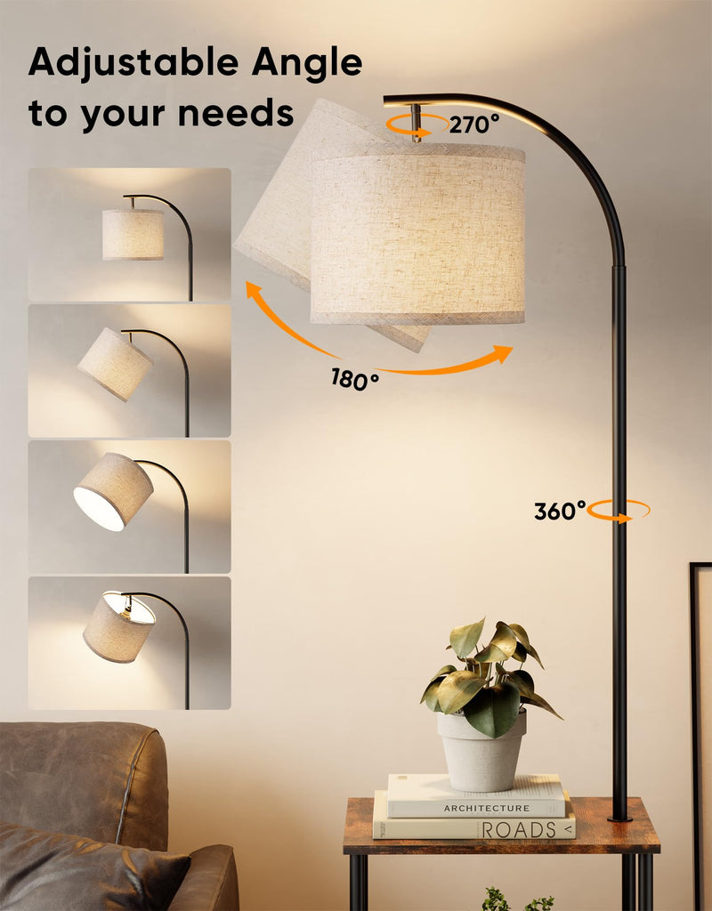Floor Lamp with Table 2-Pack, Nightstands End Side Table