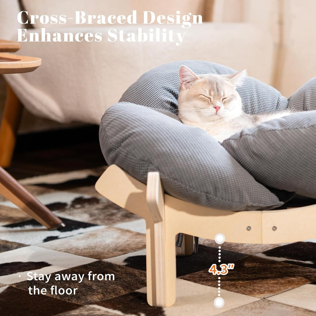 Elevated Cat Bed for Indoor Cats Couch Sofa Flower