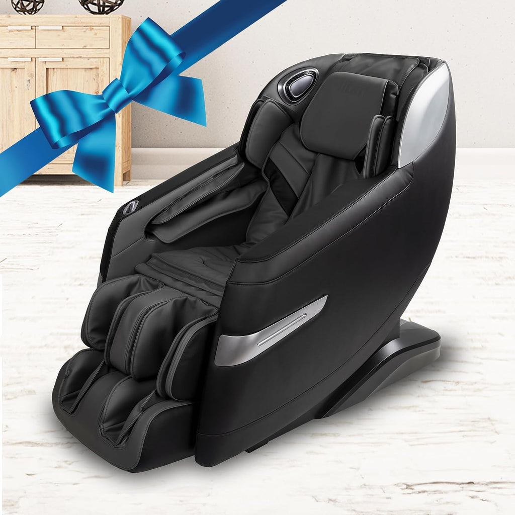 Quantum Black Massage Chair with 3D SL-Track Rollers, 3 Step Zero Gravity, Full Body Airbag Massage, Intelligent