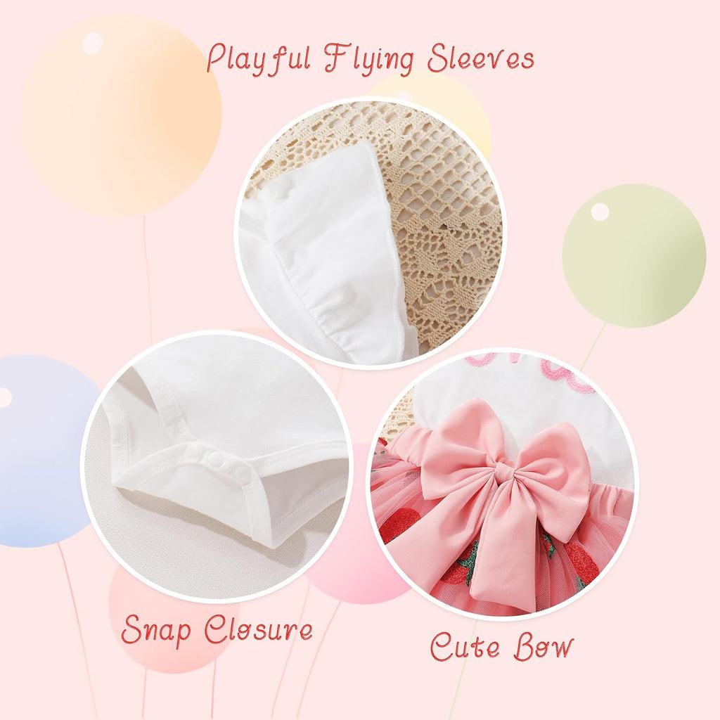 Baby Girl 1st Birthday Outfits One Year Old Clothes Romper Tutu Cake Smash Skirt with Headband Baby Girl Gifts