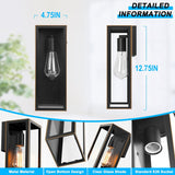 2-Pack Outdoor Wall Lanterns, Exterior Waterproof Outdoor Lights with Glass Shades, Bronze Porch Lights Wall Mounted