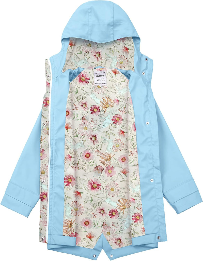 Kids Rain Jacket Hooded Water-Resistant Raincoat -14