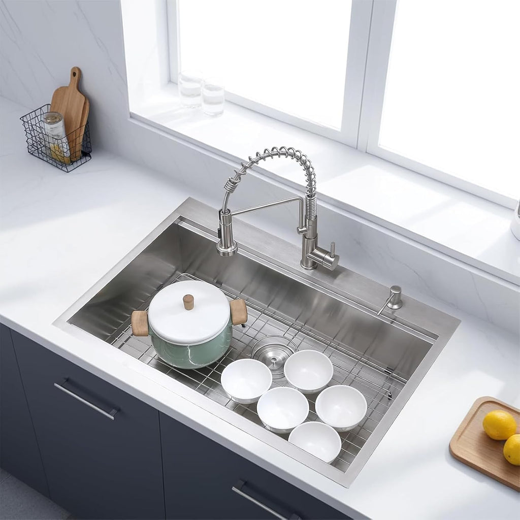 33x22 Drop Sink, Single Bowl workstation