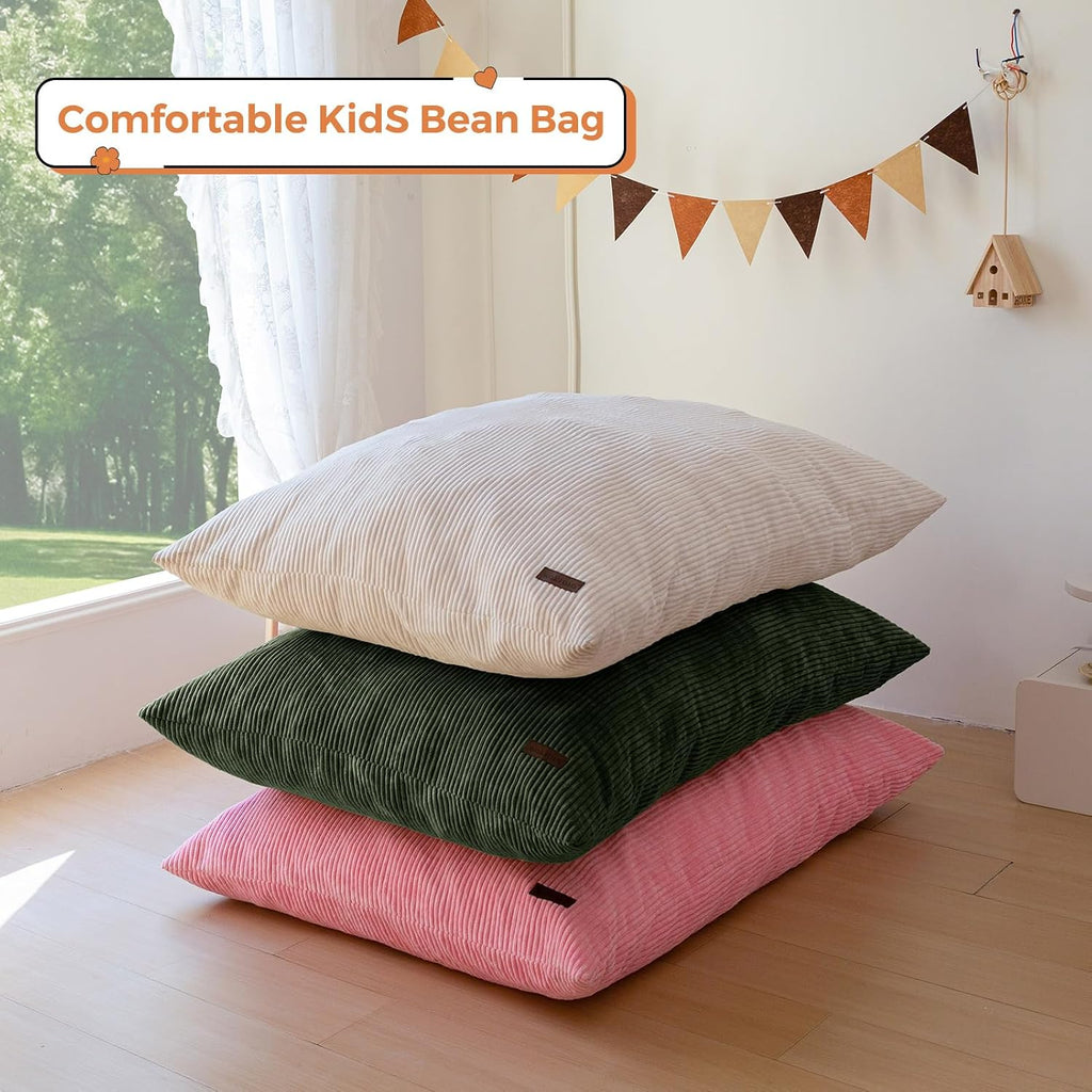 3 in 1 Kids Bean Bag Chair, Comfy Floor Sofa with Removed Cover