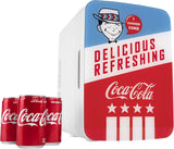 Retro Mini Fridge for Bedroom - Car, Office Desk & College Dorm Room - 10L/12 Can Small Refrigerator - AC/DC 12V