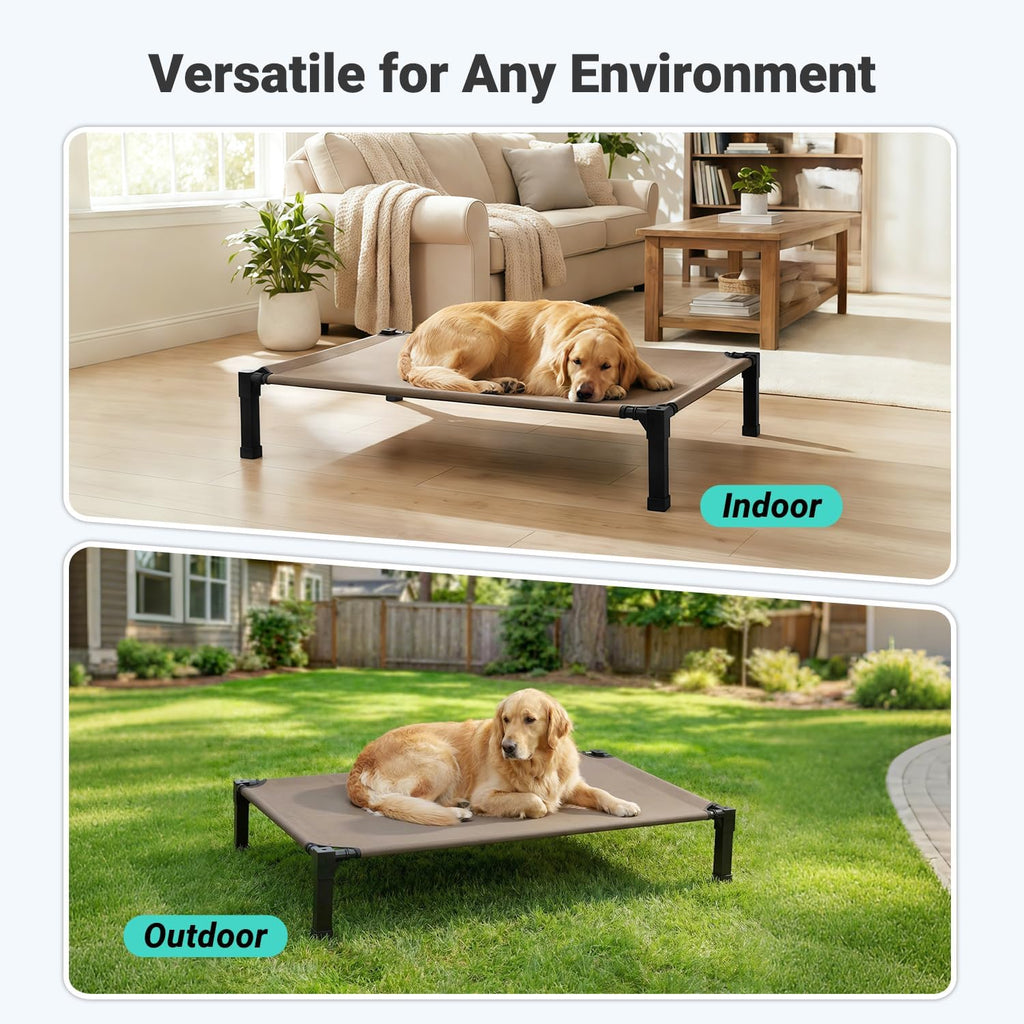 Elevated Outdoor Dog Bed, Raised Dog Bed with Steel Framed