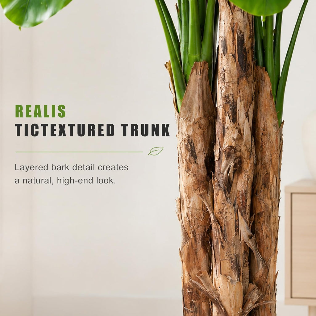 10ft Extra Tall Artificial Banana Tree, Fake Banana Leaf Plant with 27 Faux Banana Leaves, Perfect Indoor Outdoor